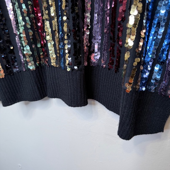 Oliver.O | Multicolored Sequins Embellished Metallic Jewel Tone Knit Sweater - Picture 10 of 16